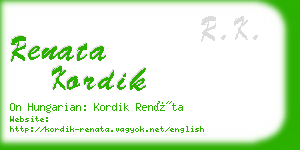 renata kordik business card